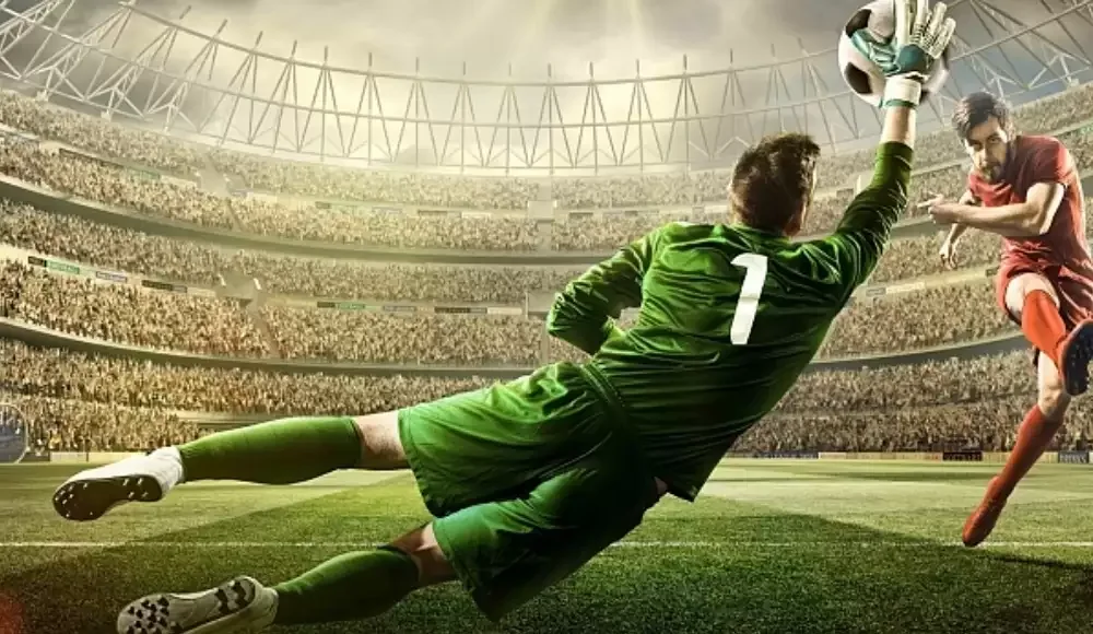 Layar pertandingan olahraga dengan informasi kompetisi